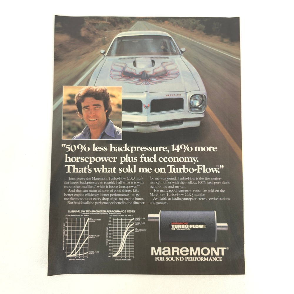 Vintage Pontiac Trans Am Print Ad Muscle Car Garage Display Racing Advertising